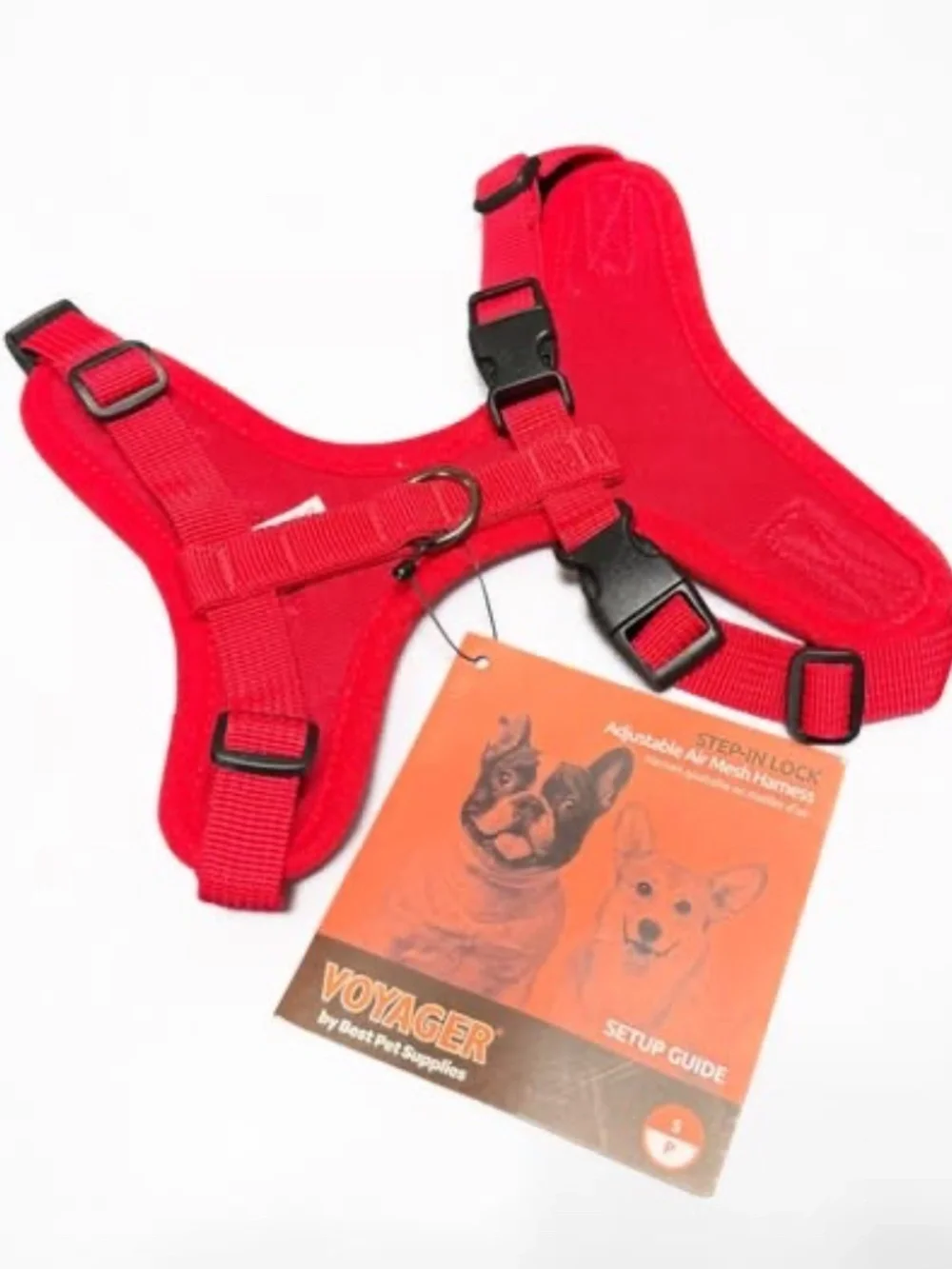 Voyager Adjustable Step In Mesh Dog Harness Red Small NWT